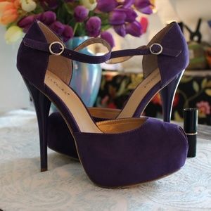 Purple Platform Peep-toe Heels